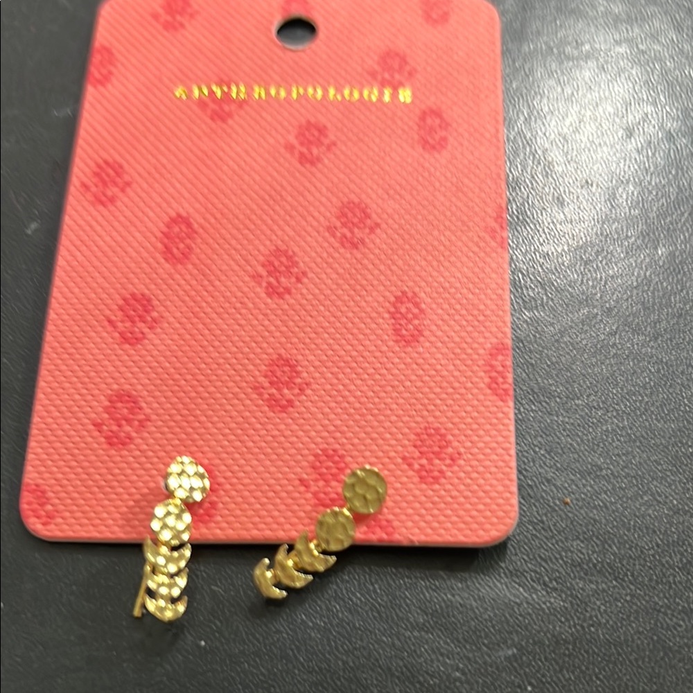 Anthropologie Gold XOXO Stud Earrings